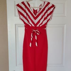 Bettie Page red white vintage style dress